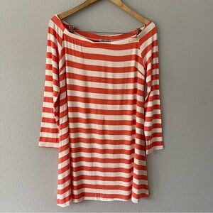 Stilletto’s Orange/Cream Striped Off Shoulder Mini Dress Size L